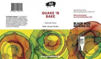Black Hog Quake 'n Bake Oatmeal Stout (4 pack 16oz cans) (4 pack 16oz cans)